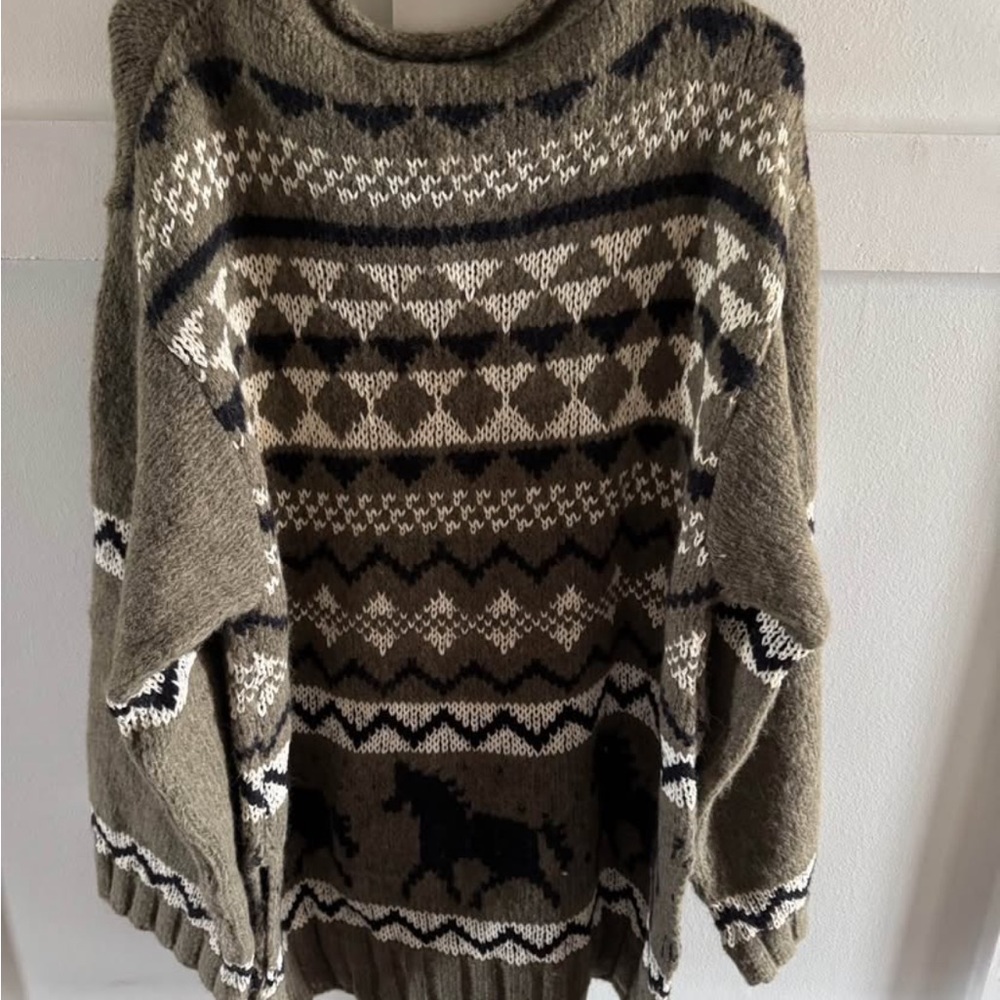 NWT Altar'd State Fern Fair Isle Horse Sweater - Picture 6 of 6